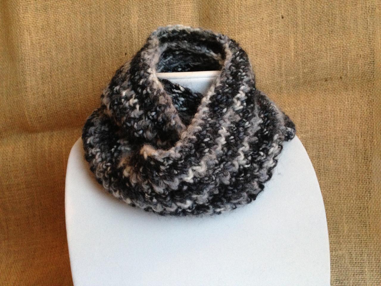 Grey And Black Scarf